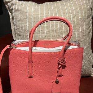 Kate Spade Coral Leather Margaux satchel